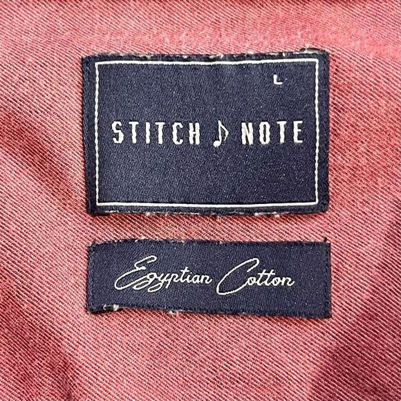 Stitch Note Egyptian Cotton Long Sleeve Shirt. Berry color. Size Large. - Picture 4 of 7